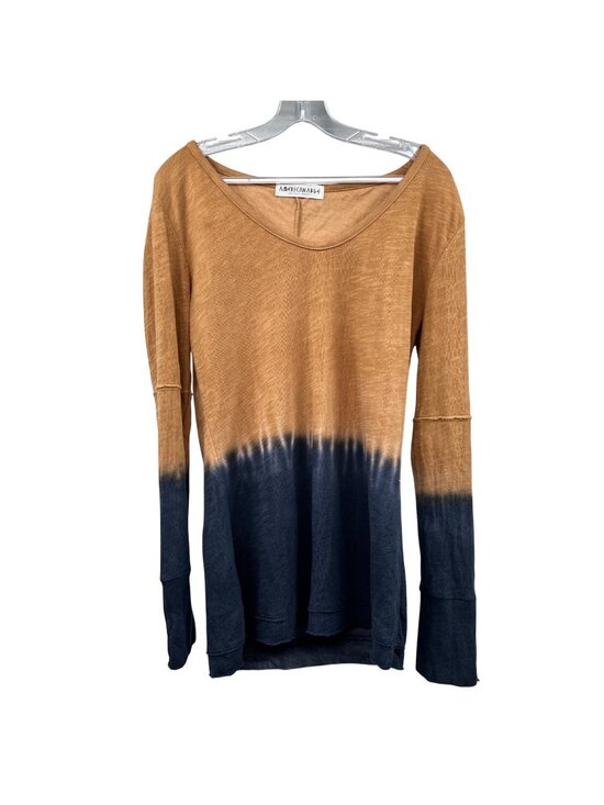 American Able Tops - American Able Womens Pullover Top Long Sleeve Button Cuff Multicolor Large